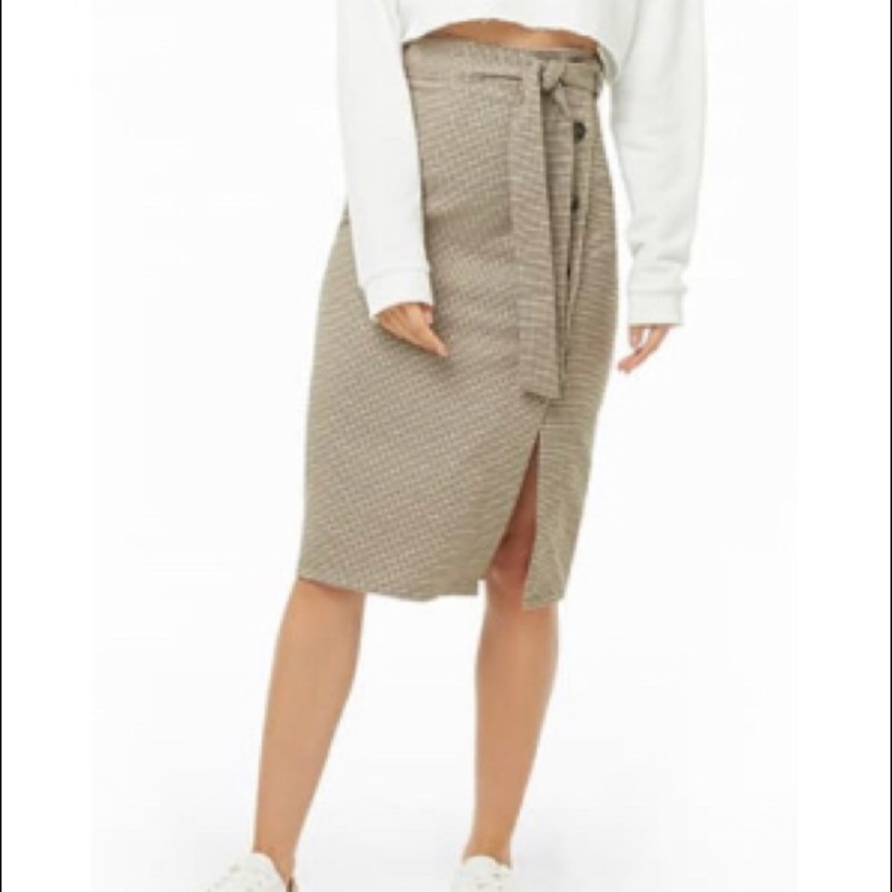 Long plaid button down skirt